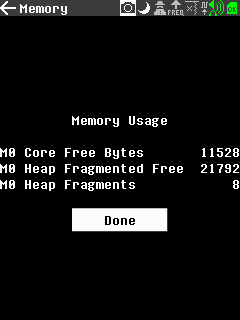 Screenshot Debug Memory Usage