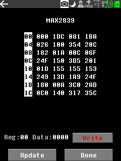 Debug MAX2839 Screenshot