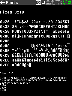 Debug Font Viewer Screenshot