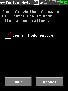 Settings Config Mode